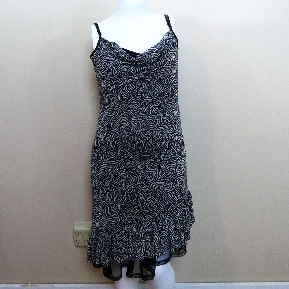 Betsey Johnson Bl/Wh Animal Print Sz L